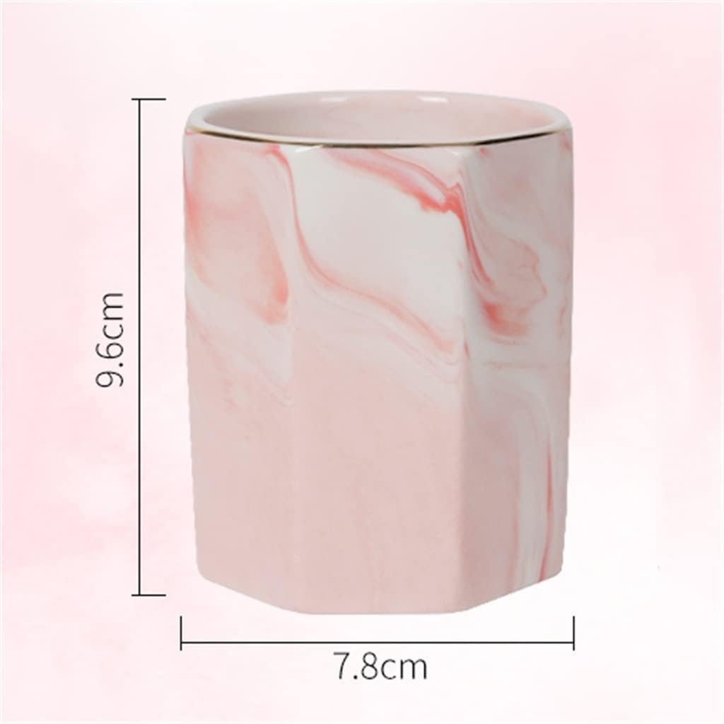 Ceramic Marble Office Desk Pencil Holder Comb Organiser Makeup Brush Bucket