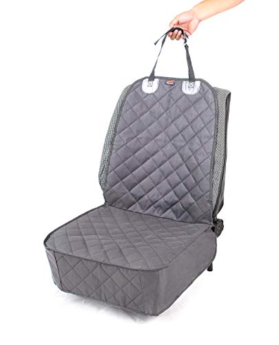 Image of HONEST OUTFITTERS Dog Car Seat Covers, Pet Front Cover for Cars, Trucks, and Suv's - Waterproof & Nonslip Dog Seat Cover(Gray) | oxford cloth