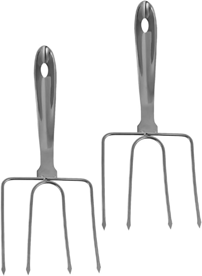 2pcs Turkey Fork Roast Lifter for Turkey Stainless Steel Bbq Tool Lifter for Bbq Poultry Fork Outdoor Grilling Tool Chicken Grilled
