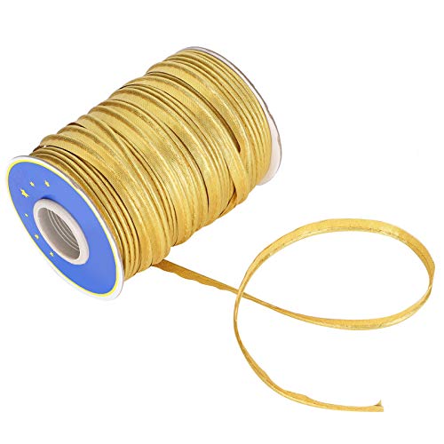 Star Blue Goldenes Zierband,1 Cm Goldfarbener Stoffbesatz, Goldfarbene Paspelierung, Breite Polyester-Kanten, Borten, Paspeln, Schrägband, Besätze Zum Nähen, Nähen, Binden, Nähen, Bastelbedarf in