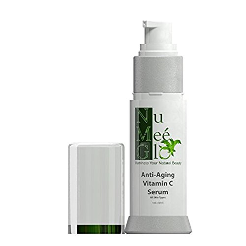 NuMeeGlo Organic Anti-Aging Vitamin C Serum for Face with Hyaluronic Acid - Hydrating For All Skin Types - 1 fl. oz.