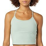 Core 10 Damen Bequemer Sport-BH leichte Unterstützung Cropped Träger Tanktop, Salbeigrün, S