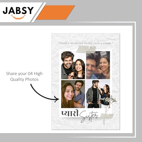 Image of JABSY Personalised Couple Framed Print for Living Room Bedroom Office Gift for Engagement Wedding Birthday Anniversary Love Speical Gift (Pyari Sister)