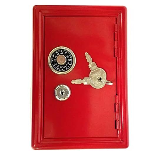 Mini Cofre Mecânico Lorben com Segredo e Chaves Guardar Dinheiro Joias GT445 (VERMELHO)
