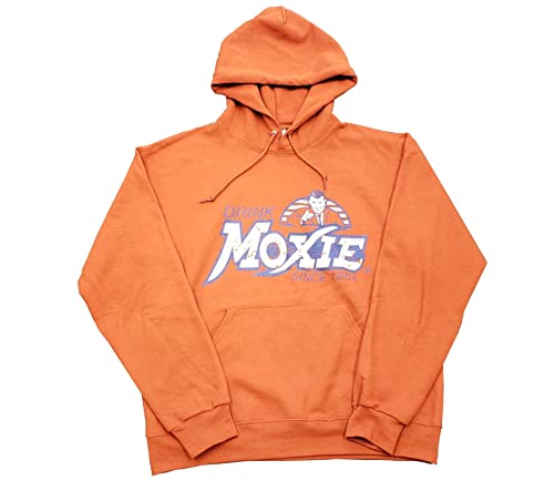 Moxie Pullover Hoodie - Distressed Vintage Sweatshirt - Distinctively Different - Texas Orange (Large)
