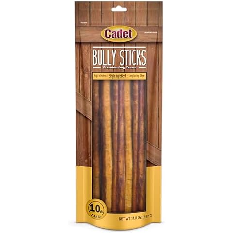 Cadet Bully Sticks for Dogs - Long-Lasting Dog Chews - All-Natural Premium Dog Treats Promotes Dental Health Cover
