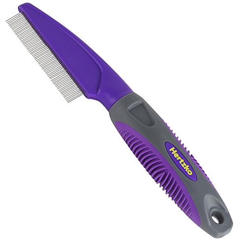 Hertzko Comb for Dogs and Cats – Closely Spaced Metal Pins Removes Debris from Your Pet’s Coat - Great for Short Hair…