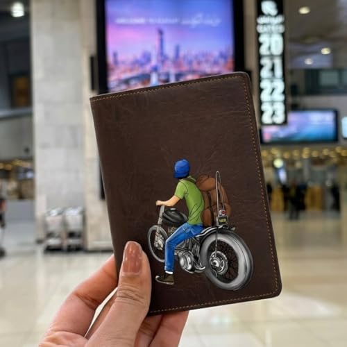 Image of The Messy Corner Unisex Vegan Leather Passport Cover | Classy & Stylish Printed Travel Case | (Dark Brown, Roadrush)