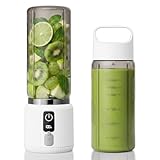 COKUNST Portable Blender, Personal Blender for Smoothies and Shakes with LED Display, USB C Charging Juice Mixer, Small Smoothie Maker with 8 Blades for Home, Outdoors, Travel, Office, 17oz, White