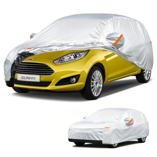 Image of GUNHYI Hatchback Car Cover Custom Fit Ford Fiesta (1990-2023) Waterproof for Automobiles, Oxford Sun Rain Dust Snow Protection (Ships from US Warehouse, Delivery 3-5 Days)
