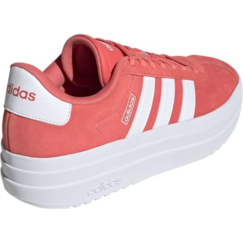 Image of adidas Womens Vl Court Bold Lace Up Sneakers Shoes Casual - Pink