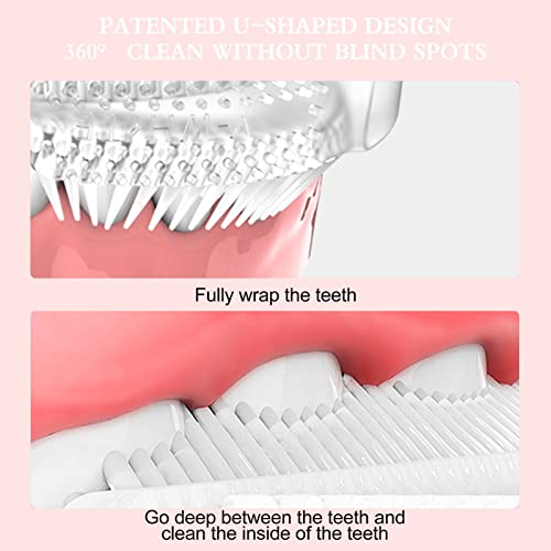 FRCOLOR 1 Set Zahnbürste Kinderzahnbürste Haushalts Mundpflege U Förmige Elektrische Vollautomatische Rosa Abs – Bild 6