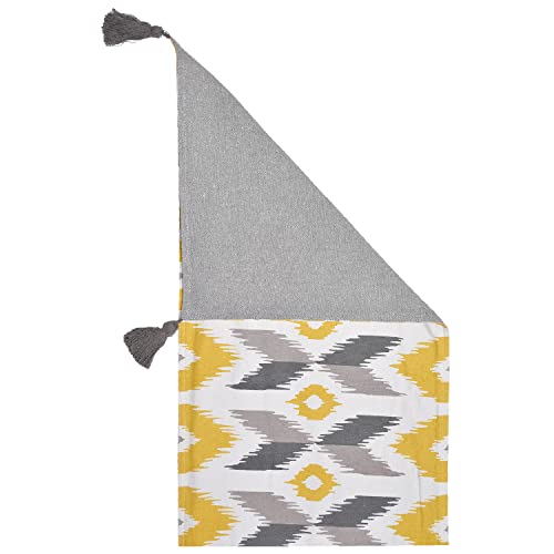 Image of Blanc 9 Jalsa 100% Home & Kitchen Pure Cotton Yellow 4 /6 Seater Table Runner|(33x182) cm