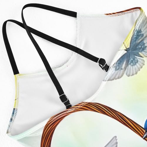 Garden Colorful Birds Kids Swim Suits for Girls Quick Dry Crossback One Piece Swimsuit 3T4