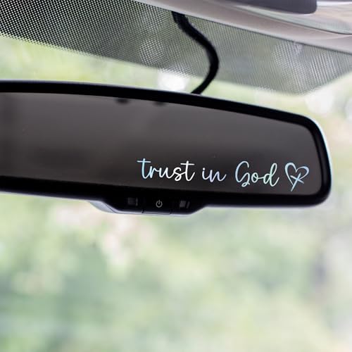 Image of Miarita 3X Trust in God Rearview Mirror Decal, Vanity Mirror Stickers, Rear View Mirror Sticker, Car Mirror Stickers (Trust in God Holographic)