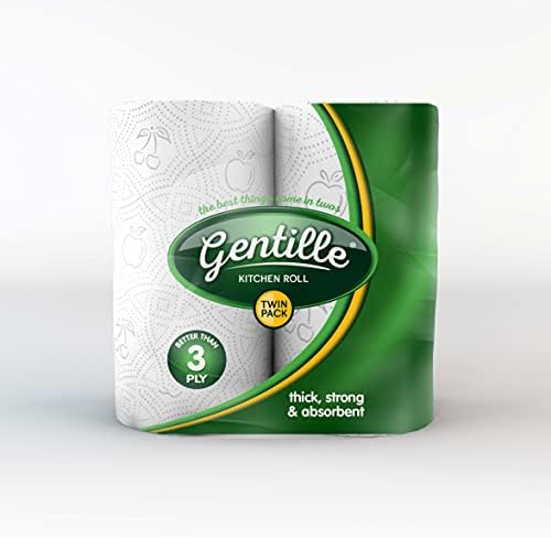 Gentille Twin Kitchen Roll | Better Than 3 Ply | Super Thick, Strong, Absorbent | UK Made (24)