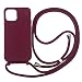 Produktbild Hykjt Handykette Hülle kompatibel mit iPhone 12 Mini(5.4") Schutzhülle,Halsband Lanyard Verstellbarer Necklace Handyhülle Stoßfest TPU Bumper Silikonhülle-Rot