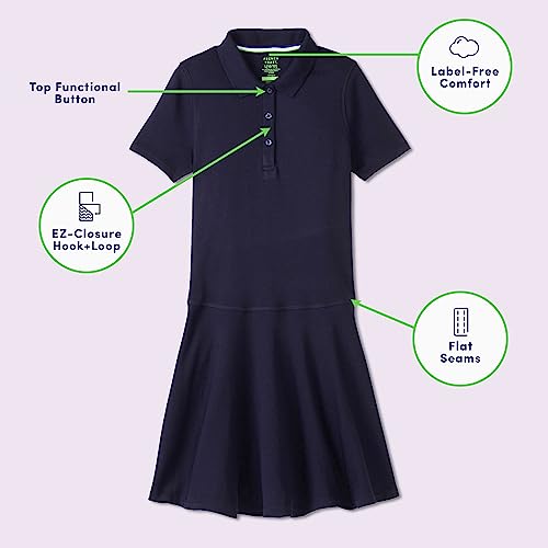 French Toast Girls' One Size Adaptive Short Sleeve Polo Dress with Hidden Hook and Loop Placket Closure3