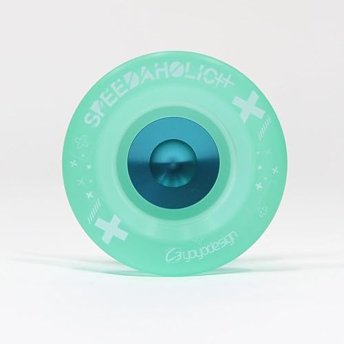 Miniatura 2 de Speedaholic XX YoYo - YoYo de plástico de policarbonato para principiantes (verde claro con cubo azul claro)