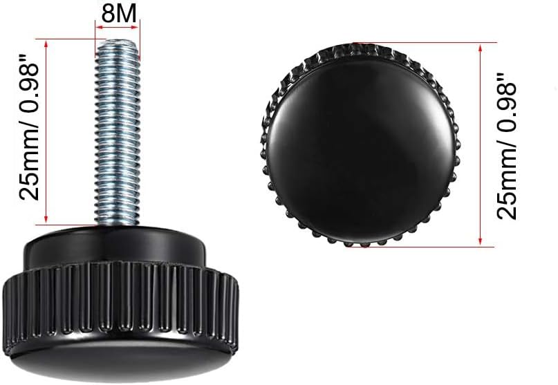 MACHSWON Knurled Clamping Knobs Saw Drill Press Lathe and Routing Jigs Packaging Machinery Printing Equipment Hand Clamping Handle Bolt Hand Knob Screw Replacement Parts M8 x 25mm 4pcs - Image 2