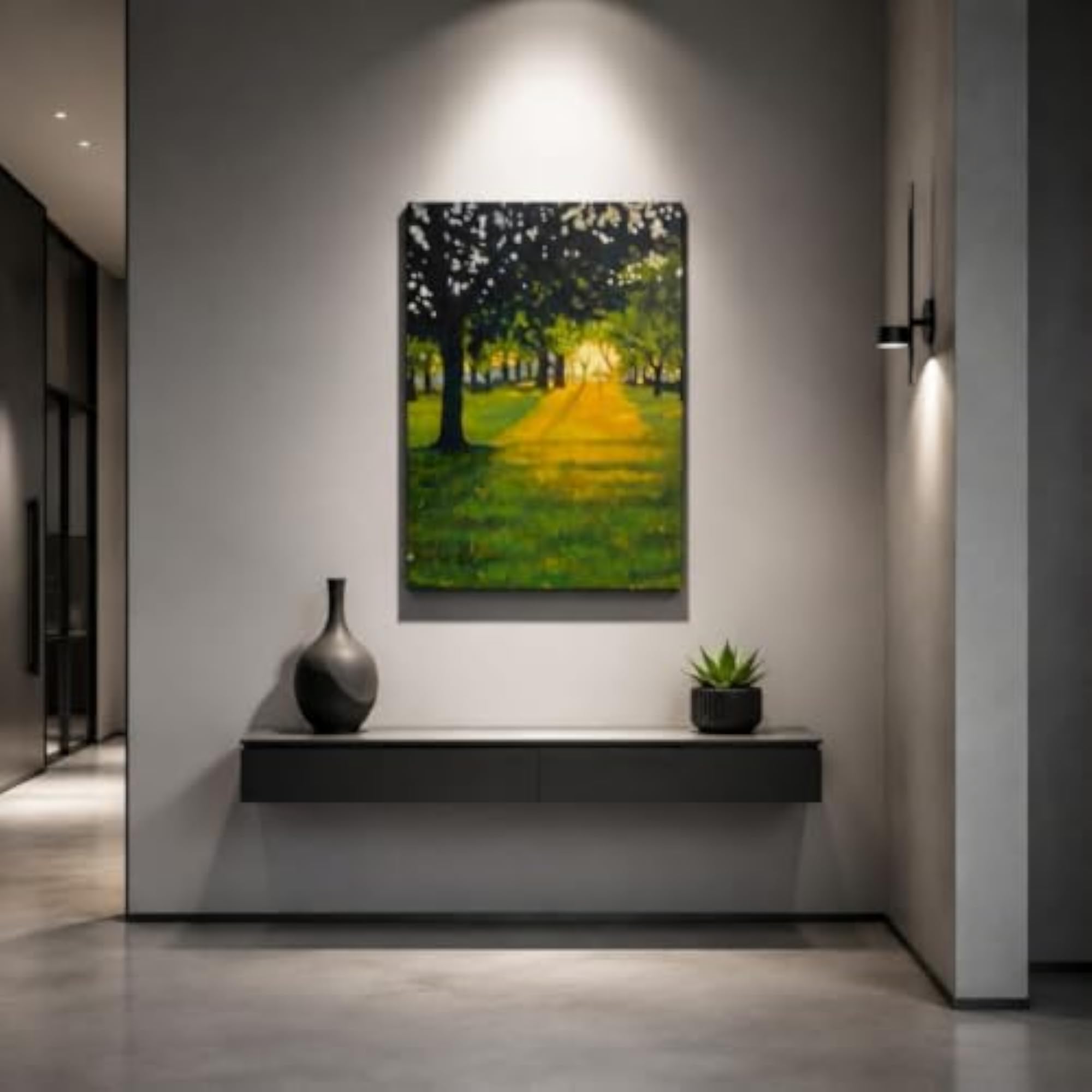 Rectangular Framed Canvas Painting Ready to Hang