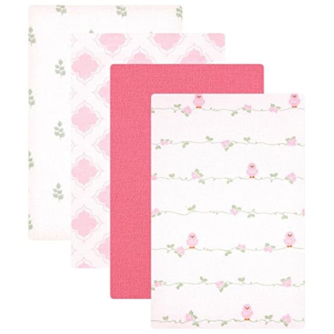 Luvable Friends Unisex Baby Cotton Flannel Receiving Blankets, Basic Elephant 4-Pack, One Size