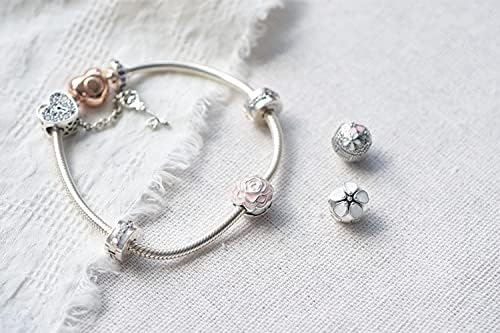 Miniatura 3 de pandora plata esterlina 925 colgante diy cuentas de plata esterlina flor espumosos clips encanto ajuste original Pandora encantos pulsera cumpleaños