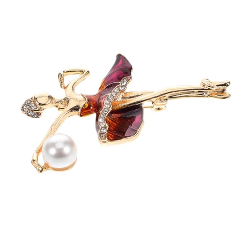 Broche de revers ballerine en strass brillants pour tenue de gala