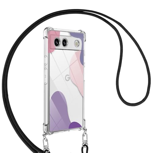 Google Pixel8a ケース クリア 調節可能な ショルダー グーグル ピクセル 8a スマホケース 肩掛け 首掛け 斜めかけケース おしゃれ かわいい 韓国 透明 TPU ストラップ付き 薄型軽量 耐衝撃 全面保護 落下防止 可愛い ニュアンスネ