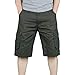 Produktbild UJUNAOR Cargo Hose 3/4 Herren Bermuda Shorts Multi Tasche Army Sommer Kurze Freizeithose Baumwolle Gummibund Lässig(Armeegrün,32)