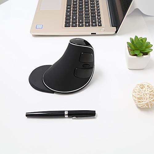 Delux Ergonomic Mouse Wireless, Vertical Silent Mouse With 2.4G Usb Receiver, 3 Adjustable Dpi (800/1200/1600), 6 Buttons, Removable Wrist Rest For Laptop Pc Computer (M618Plus Wireless-Black) #TOP6
