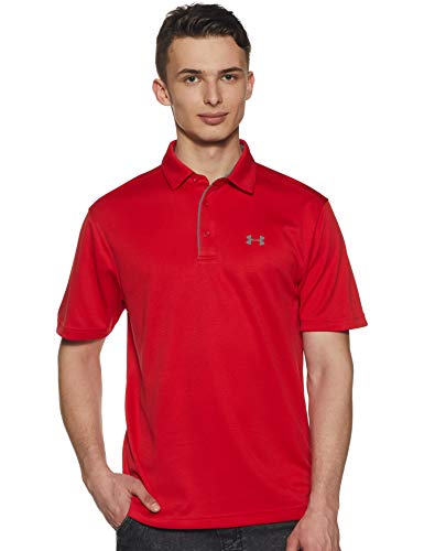 Under Armour Men's Tech Golf Polo , Red (600)/Graphite , X-Large
