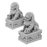 Mini statues de lion - fabriquées dans un matériau fiable et stable, la statue de lion est robuste et a une dureté élevée, sûre et confortable au toucher, figurine de lion chinoise