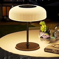 Auting LED Tischlampe, IP44 Outdoor Solar Tischlampe mit Touchdimmer und Akku,USB-C Ladekabel Nachttischlampe, Leselampe,LED Lampe, Stilvolle Outdoor & Indoor Leuchte,Ideal für Balkon, Garten,Camping