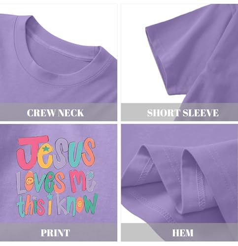Image of BINTEHGS Jesus Shirts for Kids Christian Graphic Tees for Girls Religious God Tshirts Inspirational Bible Verse Cute T-Shirts