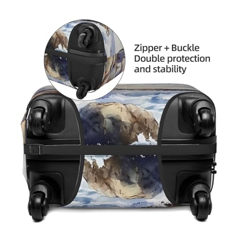 Coastal Lighthouse Elastic Travel Luggage Cover, Washable Spandex Suitcase Protector, Anti-Scratch Fits 18-32 Inch4