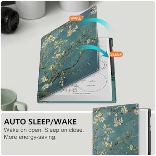 Image of Case Compatible with Remarkable Paper Pro 11.8 Paper Tablet 2024 Released, Folio Protective Case with Pen Holder,Apricot Blossom