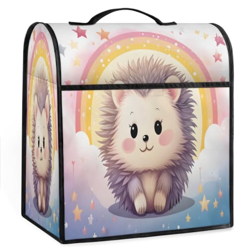 Coffee Maker Cover Cartoon Hedgehog Rainbow Kitchen Appliance Covers Small Appliance Covers Blender Cover Juicer Cover Dust Covers for Kitchen Appliances with Top Handle and Pockets,Washable,B342
