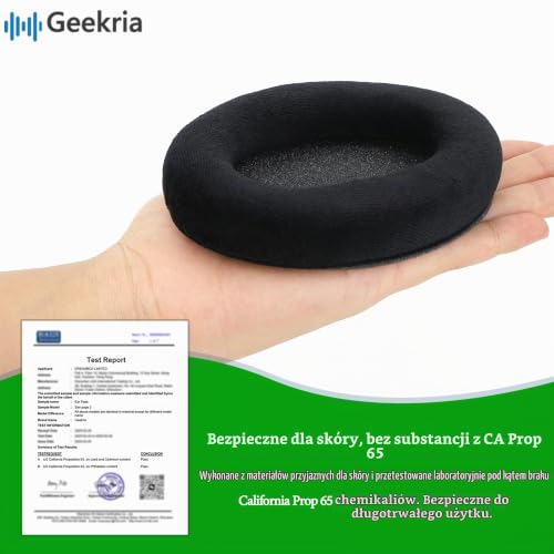 Geekria Wygodne welurowe poduszki uszne zamienne do Sennheiser HD505, HD515, HD518, HD555, HD558, HD559, HD569, HD579, H