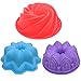 Aifuda Lot de 3 moules à gâteau en silicone en forme de tourbillon pour gâteaux et gâteaux à double fleur