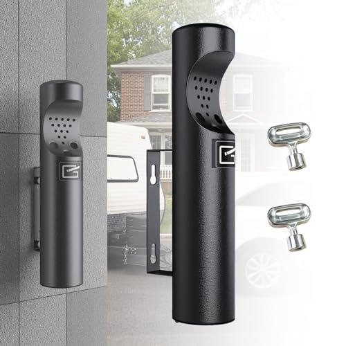 CHOWZZ Wall Mounted Cigarette Butt Receptacle Disposal Outdoor, Outside Ashtrays for Cigarettes, Commercial Smokers Outpost for Ash Removal, Keep Your Area Tidy! -Black
