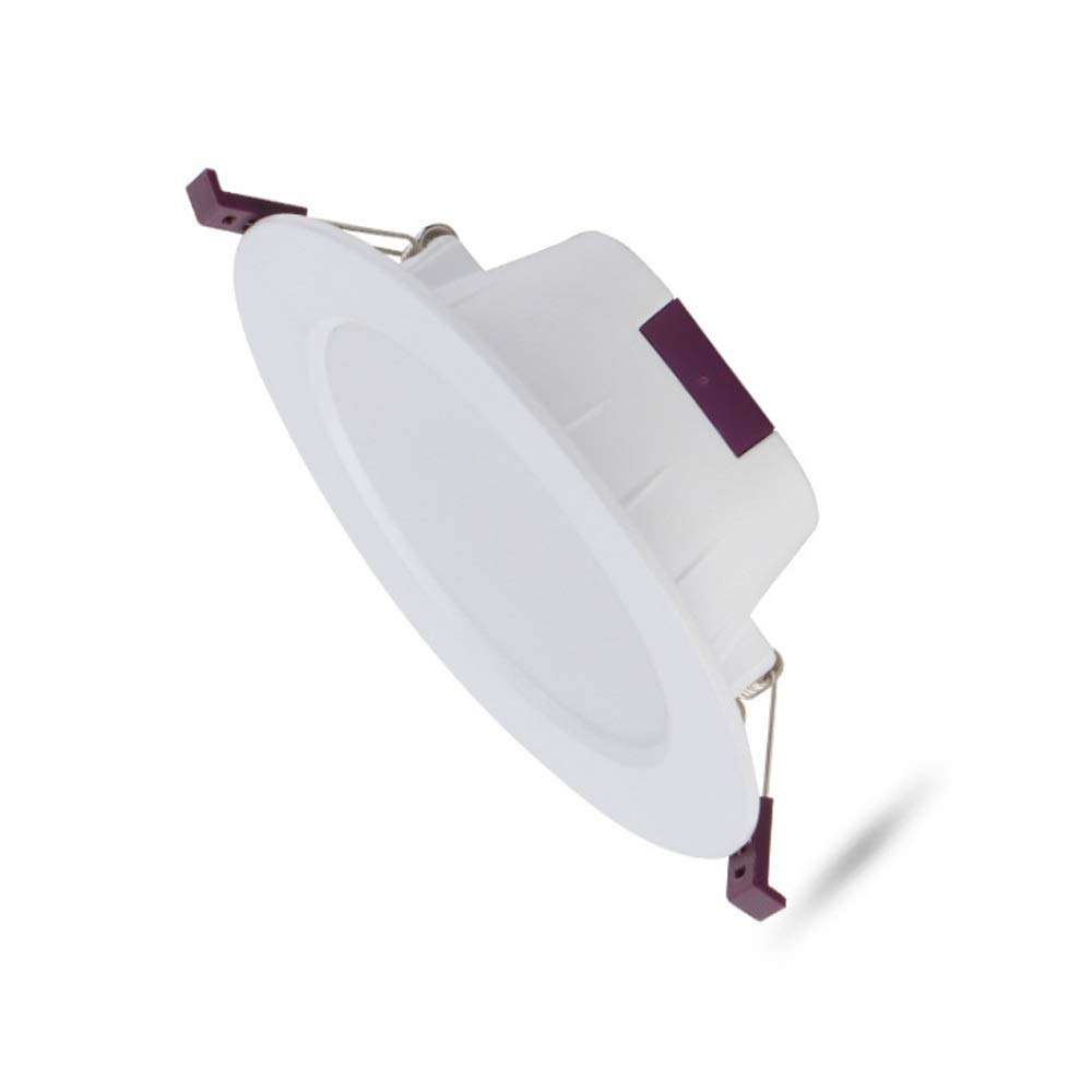 Panel de luz LED Empotrado para baño, Restaurante, iluminación Interior, iluminación del hogar, 5 W, 120 LM, Paquete de 1, cableado, Aluminio, acrílico, Acabado en níquel Mate, luz de Techo, tamaño d