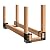 YVHFWOY Firewood Log Storage Rack Bracket 4 Pack,Fireplace Wood Storage Holder,Indoor Outdoor Adjustable Heavy Duty Powder Coated Steel Holder with Wood Screws