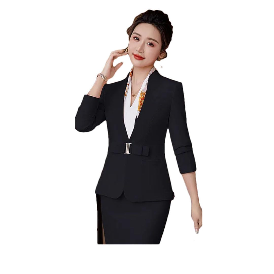 Conjunto de pantalón de oficina para mujer, conjunto de pantalones de manga larga, uniforme elegante, traje de trabajo formal de negocios