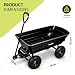 Keplin 75L Garden Cart with Pneumatic Tyres – Heavy Duty 4 Wheel Garden Trolley Supports 200kg Load Capacity, Steel Utility Cart for Gardening, Landscaping, Tools & Outdoor Transport