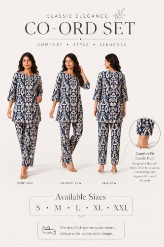 Image of RANGRIKA.in Co-ord Set for Women Stylish | Kurta Set for | Short Kurti with Palazzo | Ethnic Jaipuri Kurti Set | Kurti Palazzo Set | Salwar Suit