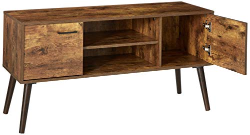 Christopher Knight Home Amarah Mid-Century Modern Entertainment Center With Walnut Accents, Pine / Walnut Finish #TOP2