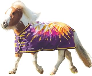 Tack Shack of Ocala- Shires Mini/Foal Highlander Turnout Blanket, Waterproof Turnout Blanket, 600 Denier, 200g Polly Fill Turnout Blanket, Mini Waterproof Blanket (Gold Tie Dye, 39)
