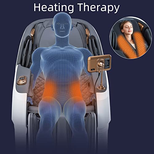 MassaMAX Massage Chair, Full Body SL Track Electric Recliner with Zero Gravity, Shiatsu Massage, Fully Assembled, Ideal for Home and Office (Beige) - Image 7