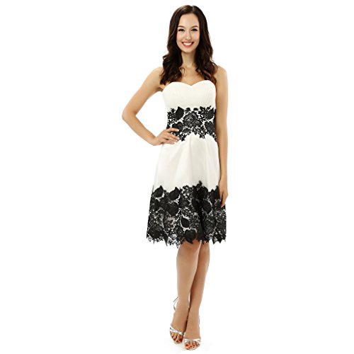 Amazon.com: Lemai Little White and Black Lace Gothic Short A Line Prom  Homecoming Dresses US 2 : Clothing, Shoes & Jewelry